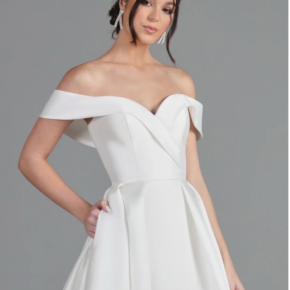 Elegant Off-Shoulder White Dress Brand New!! - Picture 3 of 16